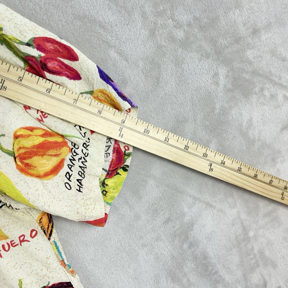 Food Art By Jams World Chili Pepper Print World Rayon Shirt Large Rare Vintage - Picture 12 of 12